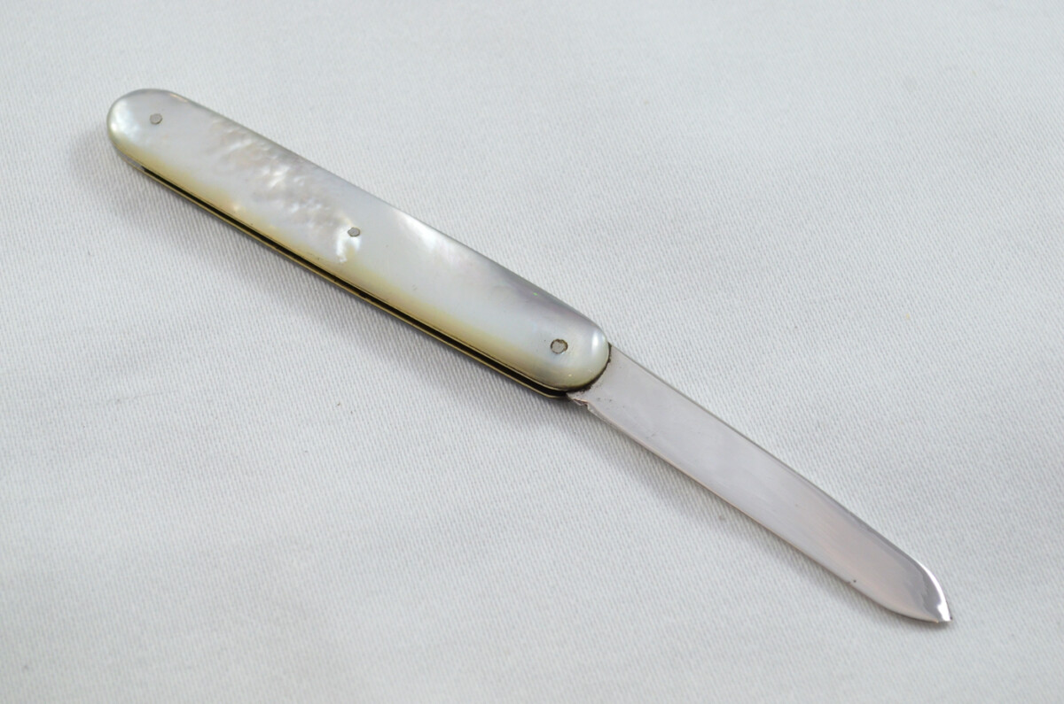 Sheffield James Dixon Solid Silver Bladed Mother Of Pearl Scaled Pen/Fruit Knife 1924 - Image 5
