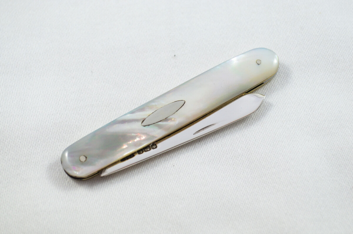 Sheffield James Dixon Solid Silver Bladed Mother Of Pearl Scaled Pen/Fruit Knife 1924 - Image 7