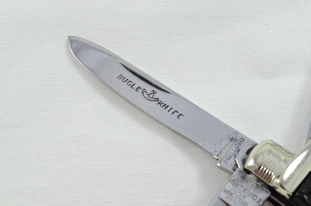 Amazing D Galloway Sportsman's Pen/Pocket Knife Buffalo Jigged Horn Scales c.1890 - Image 3