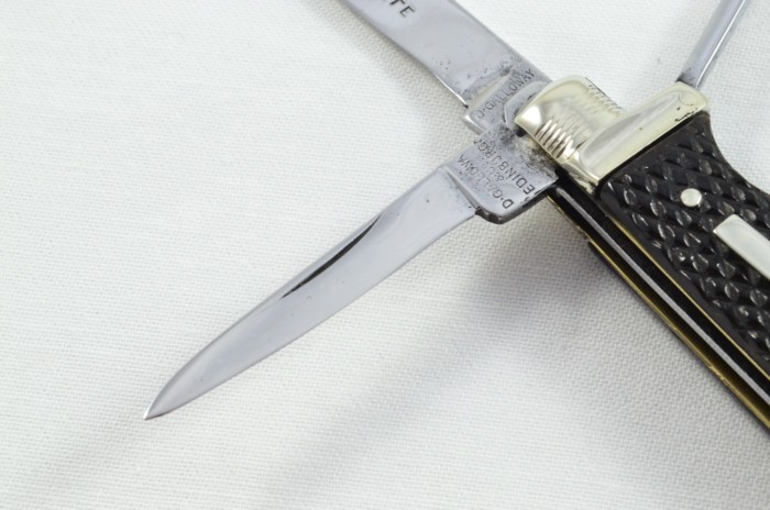 Amazing D Galloway Sportsman's Pen/Pocket Knife Buffalo Jigged Horn Scales c.1890 - Image 5