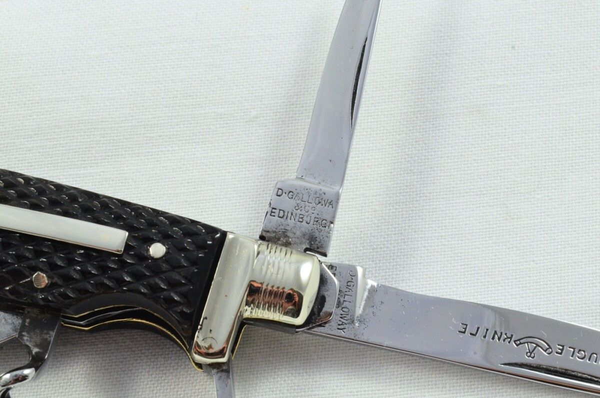 Amazing D Galloway Sportsman's Pen/Pocket Knife Buffalo Jigged Horn Scales c.1890 - Image 4