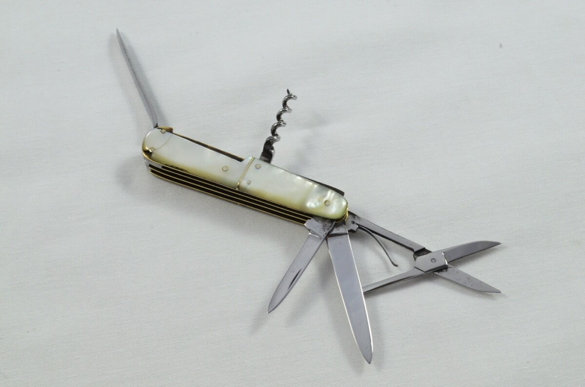 Antique 5 Piece Hand Restored Mother Of Pearl Pen/Pocket Knife c1900 - Giersch - Germany - Image 5