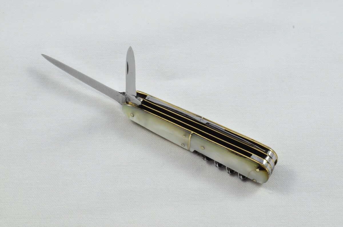Antique 5 Piece Hand Restored Mother Of Pearl Pen/Pocket Knife c1900 - Giersch - Germany - Image 7