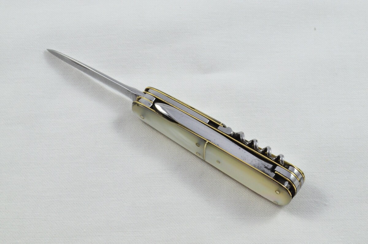 Antique 5 Piece Hand Restored Mother Of Pearl Pen/Pocket Knife c1900 - Giersch - Germany - Image 8