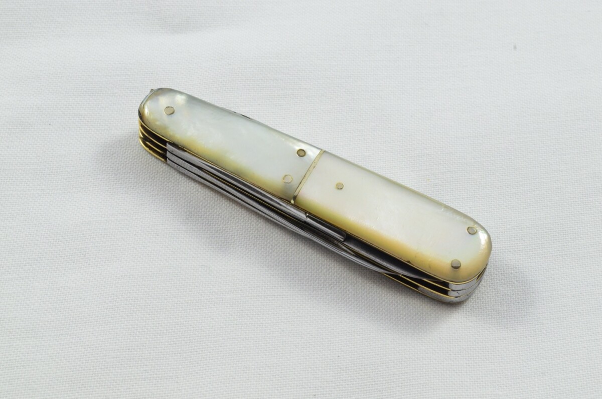 Antique 5 Piece Hand Restored Mother Of Pearl Pen/Pocket Knife c1900 - Giersch - Germany - Image 9