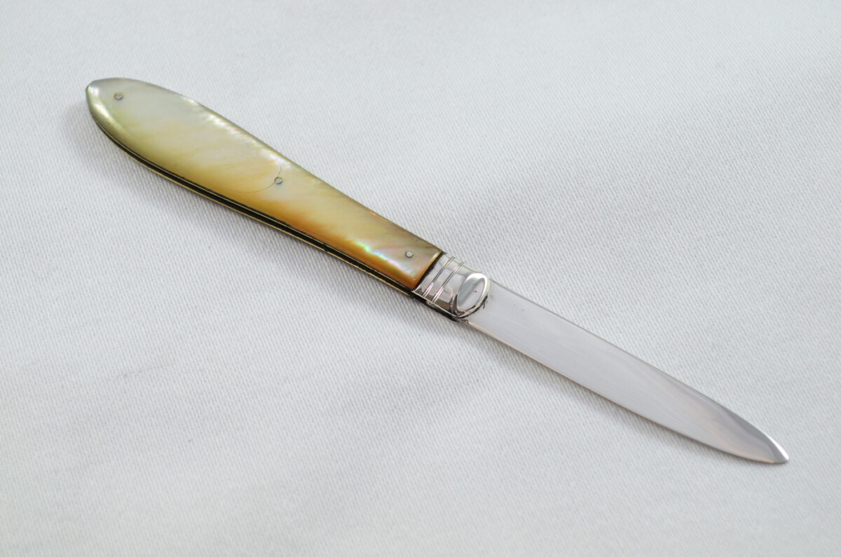 Sheffield Thomas Marples Solid Silver Bladed Mother Of Pearl Scaled Pen/Fruit Knife 1806 - Image 5
