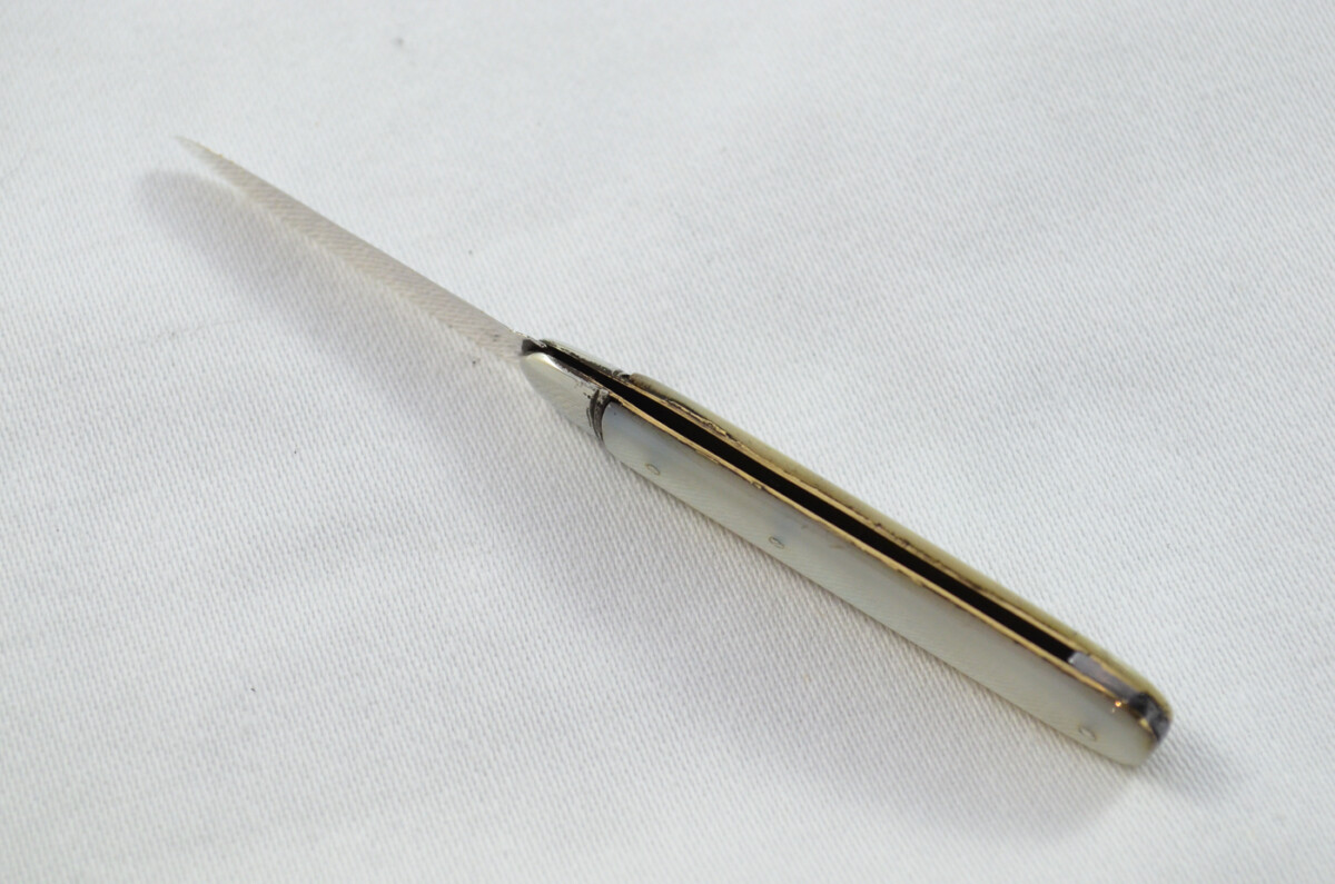 Sheffield Constantine & Floyd Solid Silver Bladed Mother Of Pearl Scaled Pen/Fruit Knife 1896 - Image 6