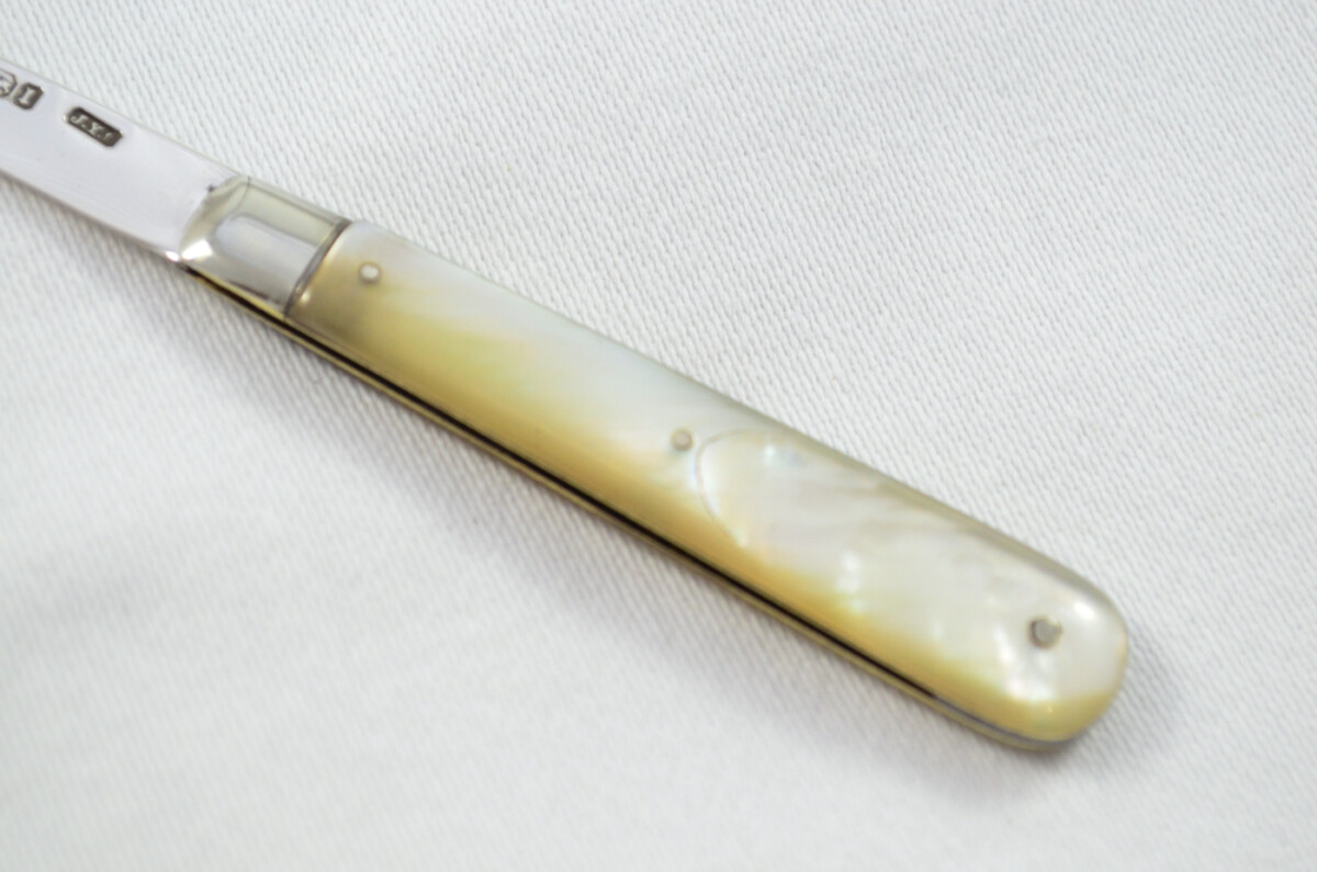Sheffield John Yeomans Solid Silver Bladed Mother Of Pearl Scaled Pen/Fruit Knife 1903 - Image 4