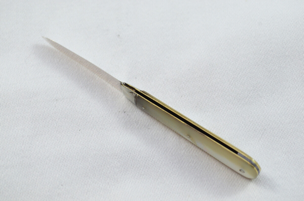 Sheffield John Yeomans Solid Silver Bladed Mother Of Pearl Scaled Pen/Fruit Knife 1903 - Image 6