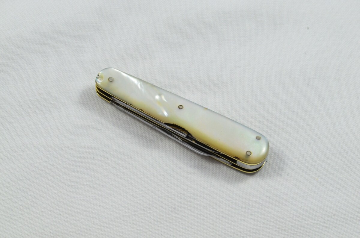 Antique 4 Piece Hand Restored Mother Of Pearl Pen/Pocket Knife c1900 - Sheffield - Hibbert & Son - Image 6