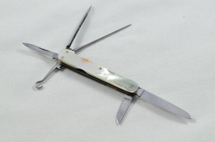 Antique 6 Piece Hand Restored Mother Of Pearl Pen/Pocket Knife c1900 - Sheffield - Levick & Sons - Image 4