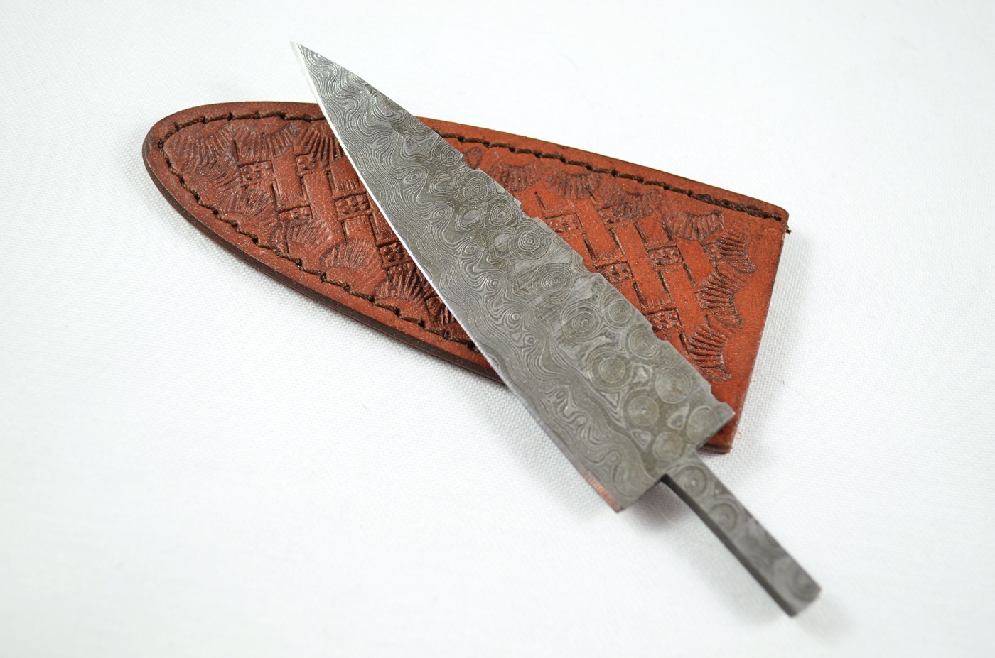 New Fantastic Sgian Dubh Damascus Steel Textured Edge Blank Blade Made in Sheffield England