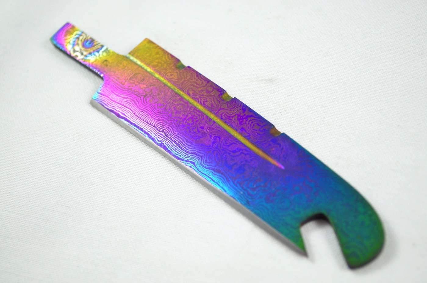 New Fantastic Heat Treated Sgian Dubh Damascus Steel Bottle Opener Blank Blade Made in Sheffield England - Image 3