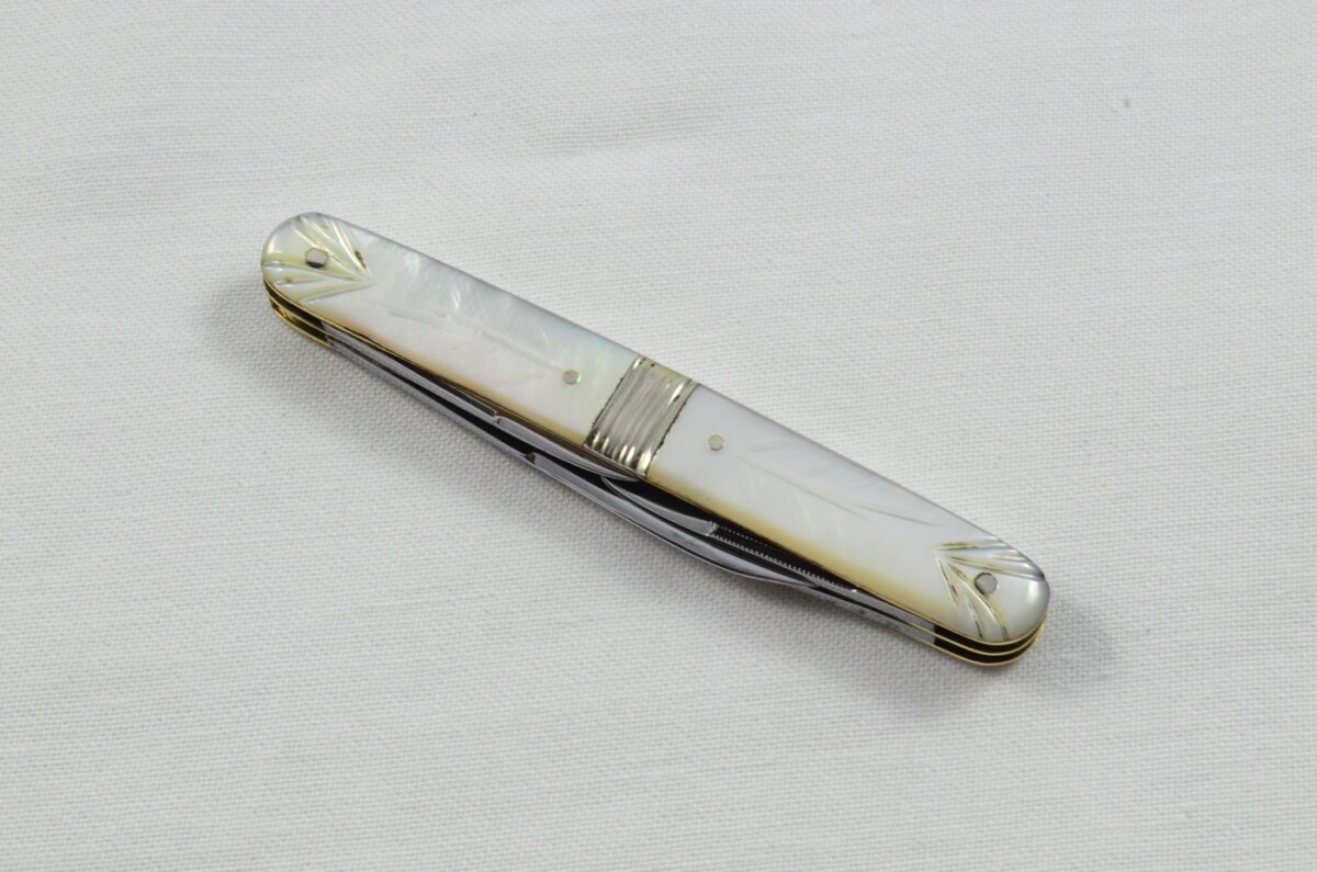 Antique 4 Piece Hand Restored Mother Of Pearl Pen/Pocket Knife c1900 - Solingen - Bontgen & Sabin - Image 2