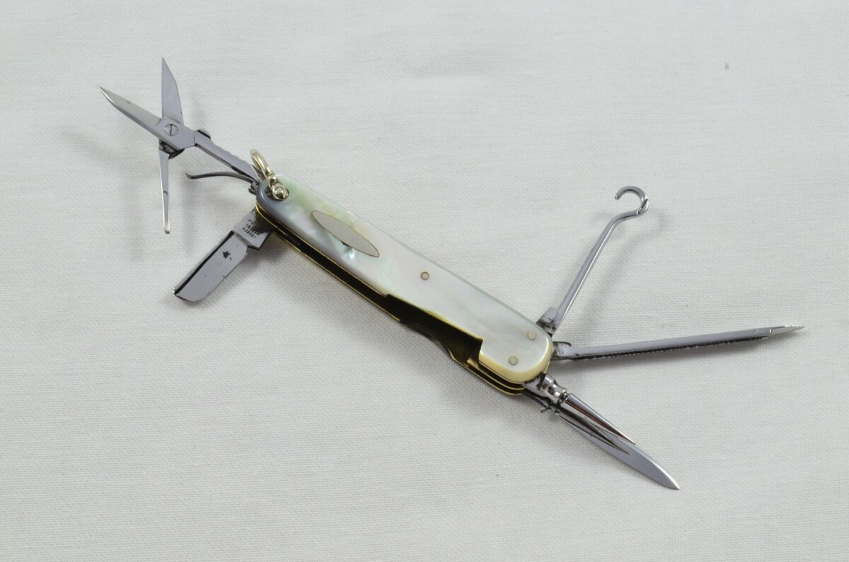Antique 6 Piece Hand Restored Fancy Mother Of Pearl Pen/Pocket Knife c1880 - Sheffield - Joseph Westby