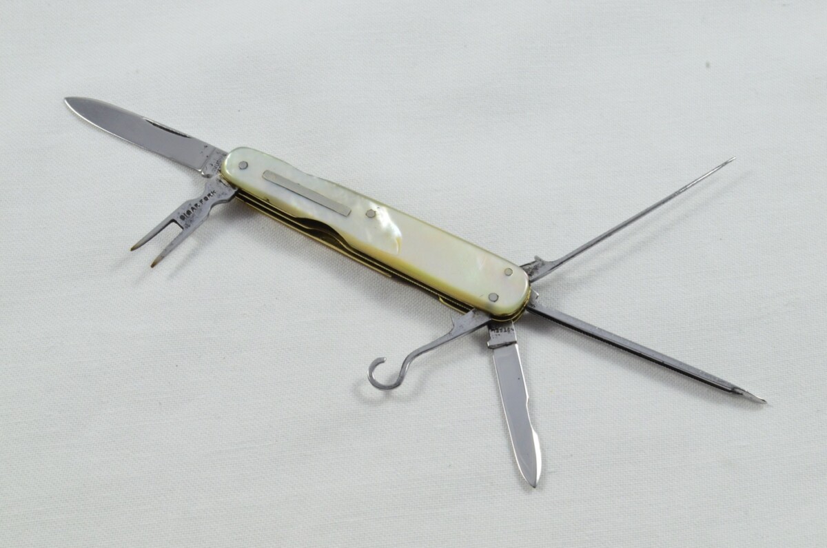 Antique 6 Piece Hand Restored Fancy Mother Of Pearl Pen/Pocket Knife c1930 - Sheffield - J Y Cowlishaw