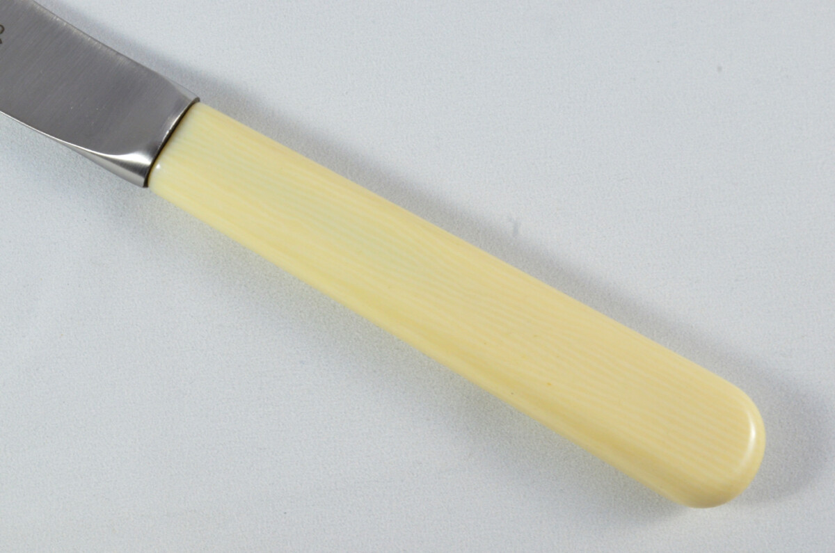 New Fantastic Genuine Cream Handle Steak Knife & Fork Brushed Finish Made In Sheffield England - Image 3