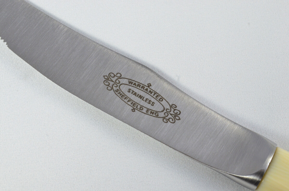 New Fantastic Genuine Cream Handle Steak Knife Brushed Finish Made In Sheffield England - Image 4