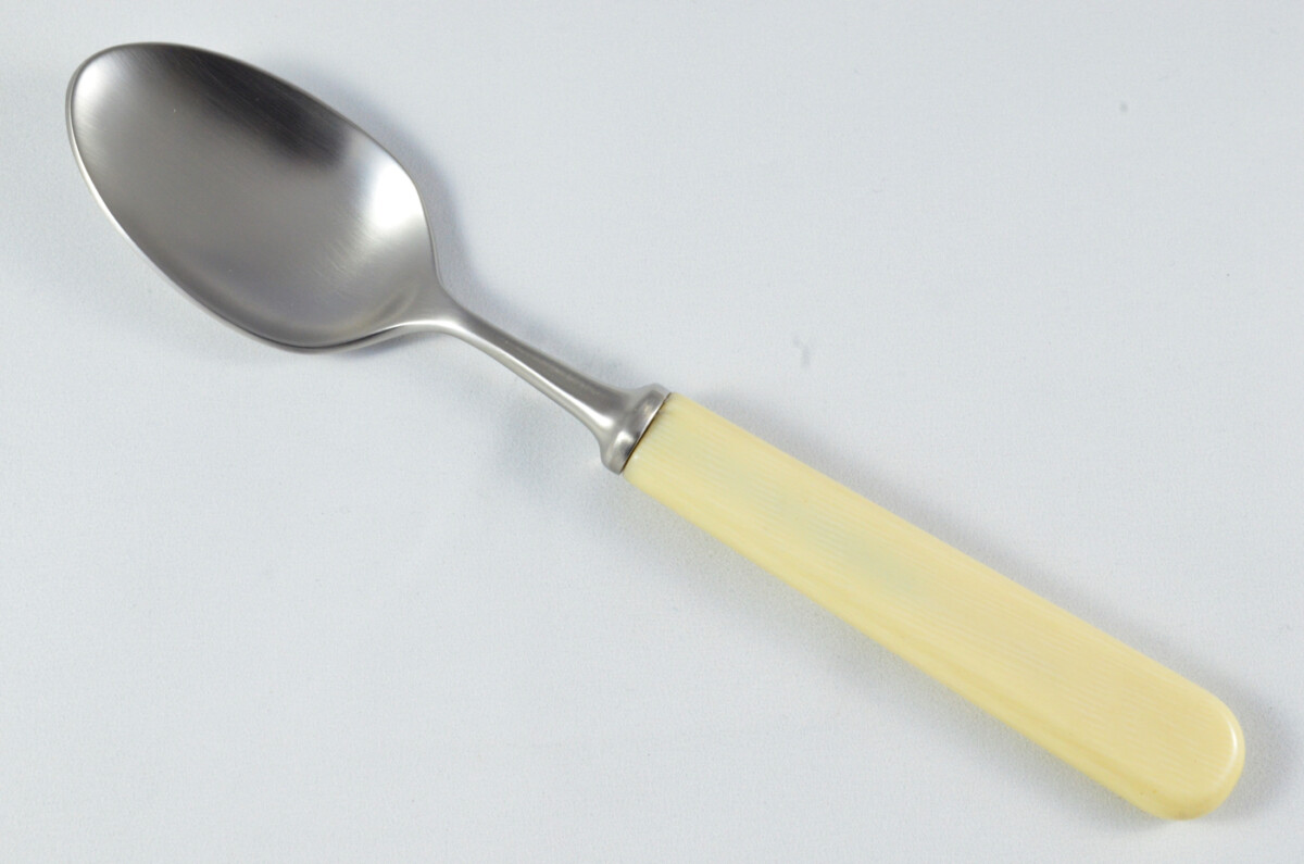 New Fantastic Genuine Cream Handle Dessert Spoon Brushed Finish Made In Sheffield England
