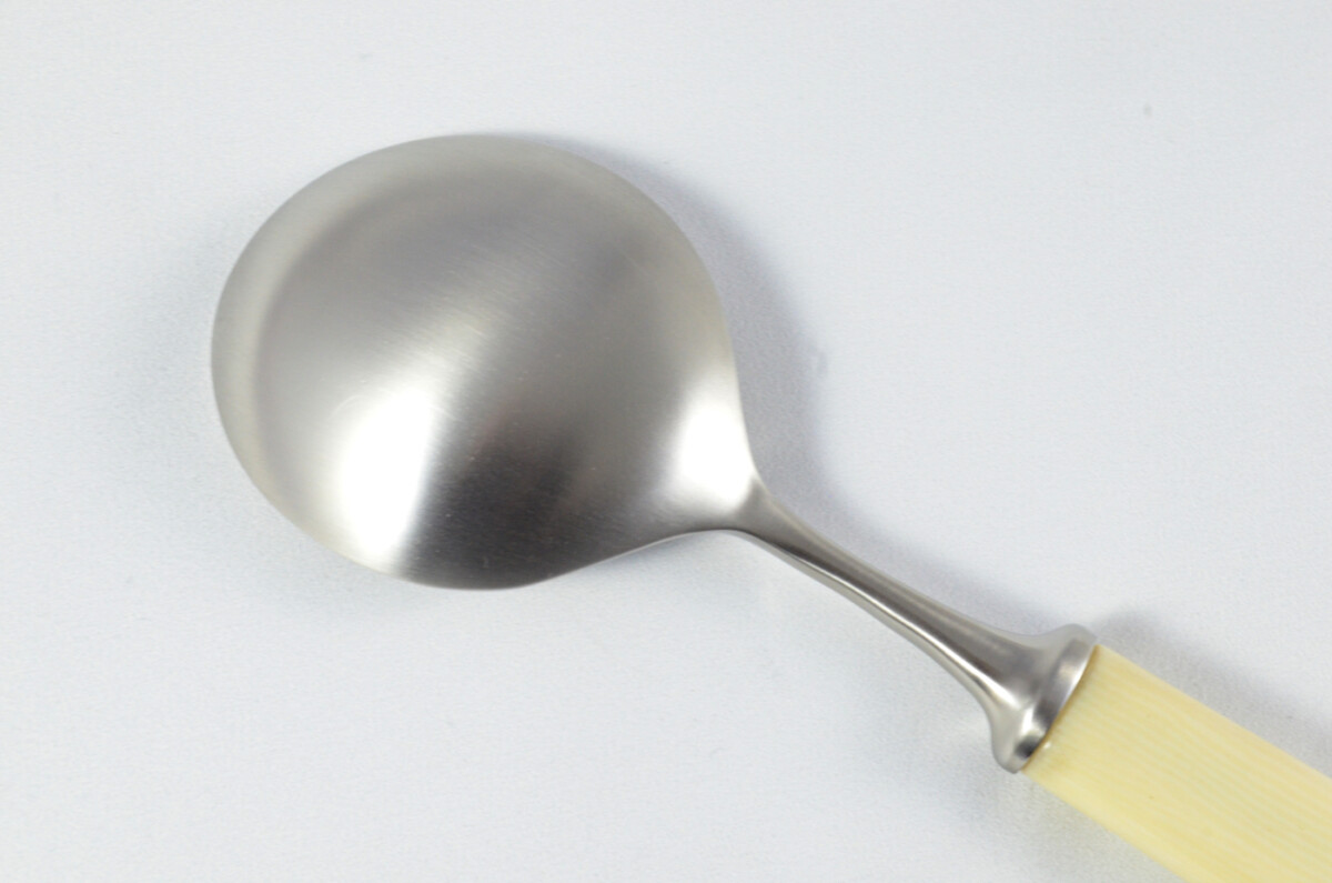 New Fantastic Genuine Cream Handle Soup Spoon Brushed Finish Made In Sheffield England - Image 4