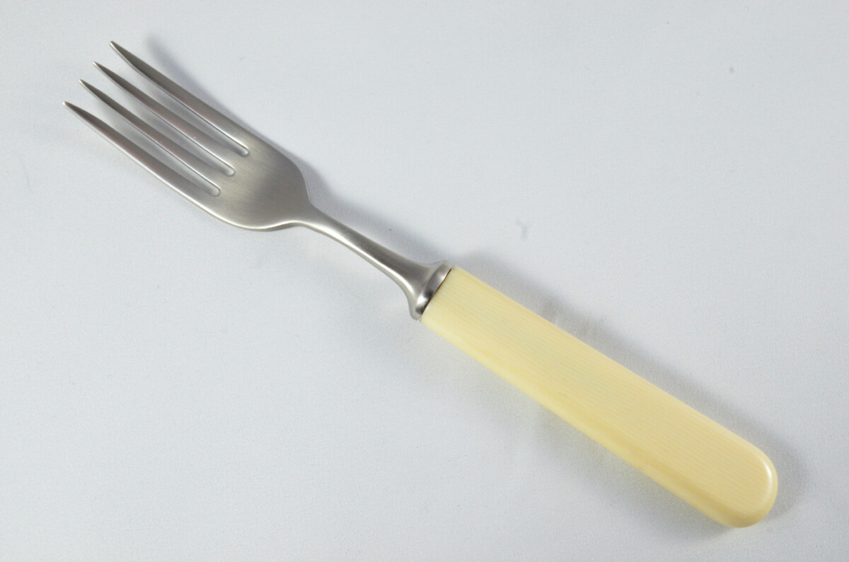 New Fantastic Genuine Cream Handle Steak Knife & Fork Brushed Finish Made In Sheffield England - Image 7