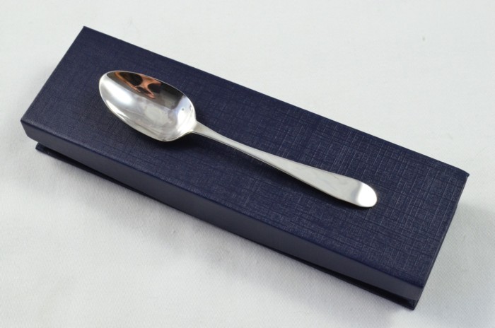 London Solid Silver Antique Christening Spoon - Old English Pattern - Made in 1804 - Presentation Case