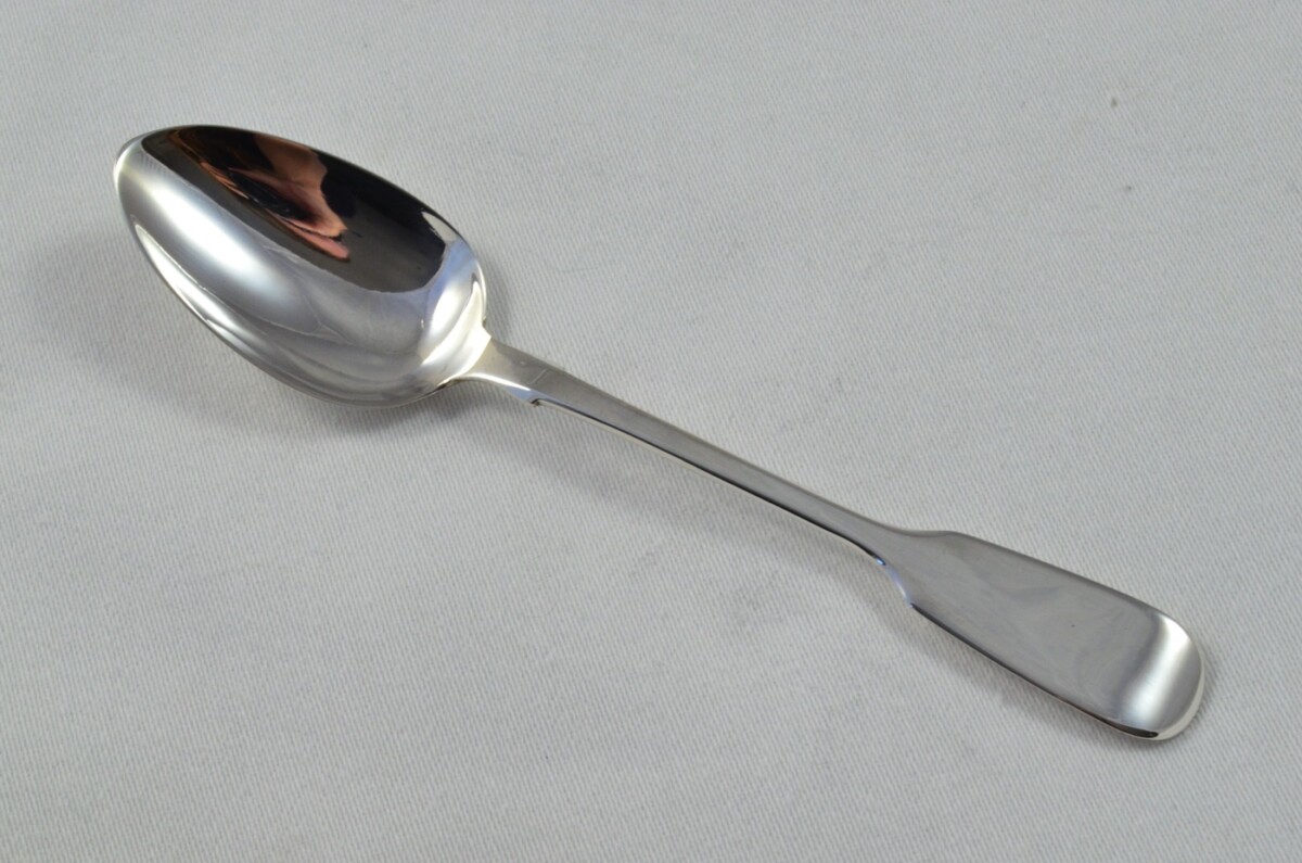 London Solid Silver Antique Christening Spoon - Old English Fiddle Pattern - Made in 1843 - Presentation Case - Image 4