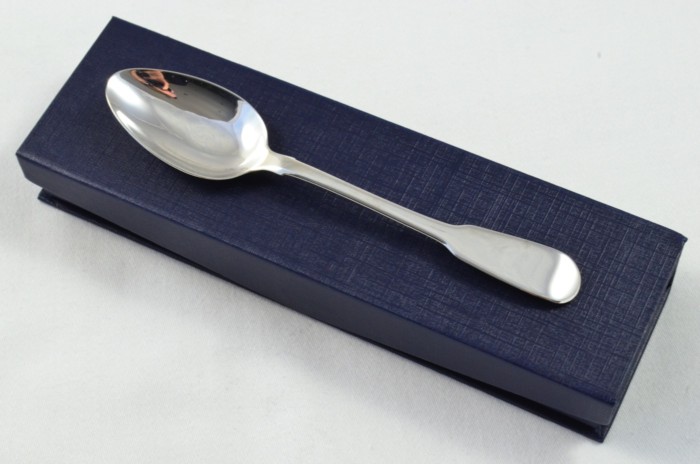London Solid Silver Antique Christening Spoon - Old English Fiddle Pattern - Made in 1798 - Presentation Case