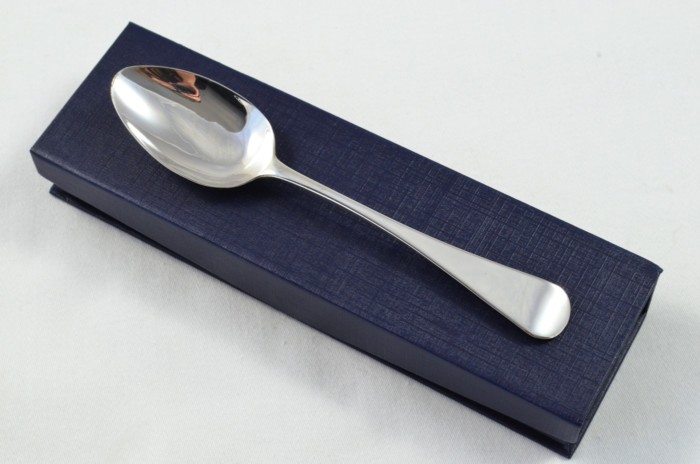 London Solid Silver Antique Christening Spoon - Old English Pattern - Made in 1821 - Presentation Case