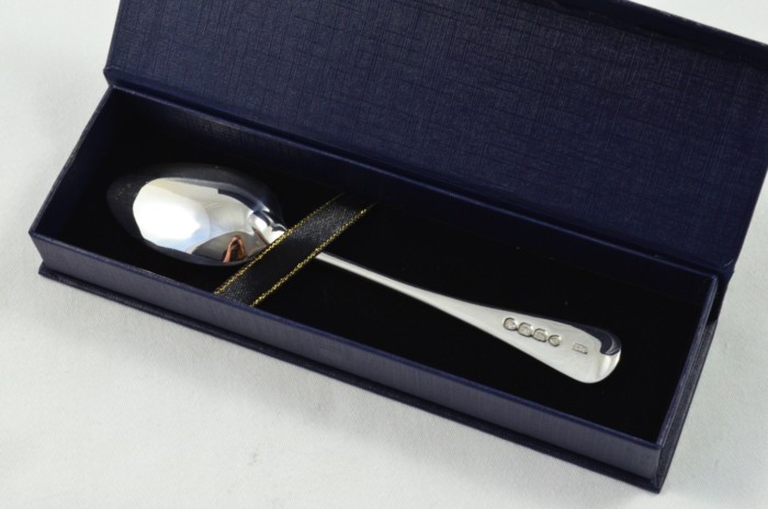 London Solid Silver Antique Christening Spoon - Old English Pattern - Made in 1821 - Presentation Case - Image 2