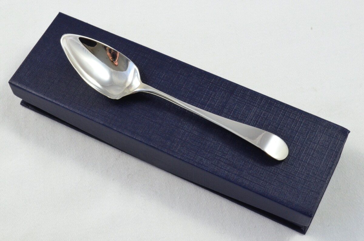 Bateman London Solid Silver Antique Christening Spoon - Old English Pattern - Made in 1802 - Presentation Case
