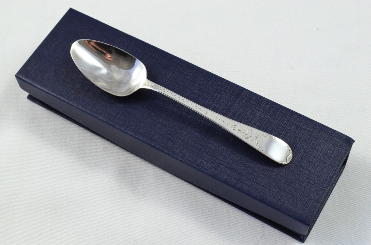 Bateman London Solid Silver Antique Christening Spoon - Old English Pattern - Made in 1800 - Presentation Case