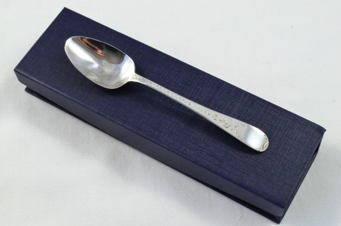 Bateman London Solid Silver Antique Christening Spoon - Old English Pattern - Made in 1800 - Presentation Case