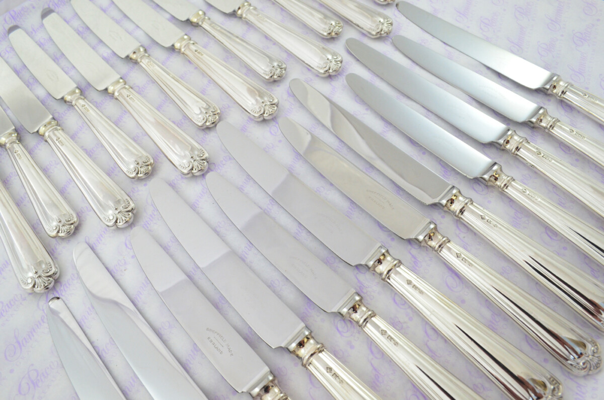 JESMOND PATTERN 12 DINNER & 12 DESSERT KNIVES STERLING SILVER 1982 IMMACULATE CONDITION - Image 2