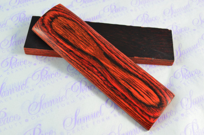 Pair of Wildfire Colour Laminated Wood Knife Scales Knife Making Parts Wood Blanks