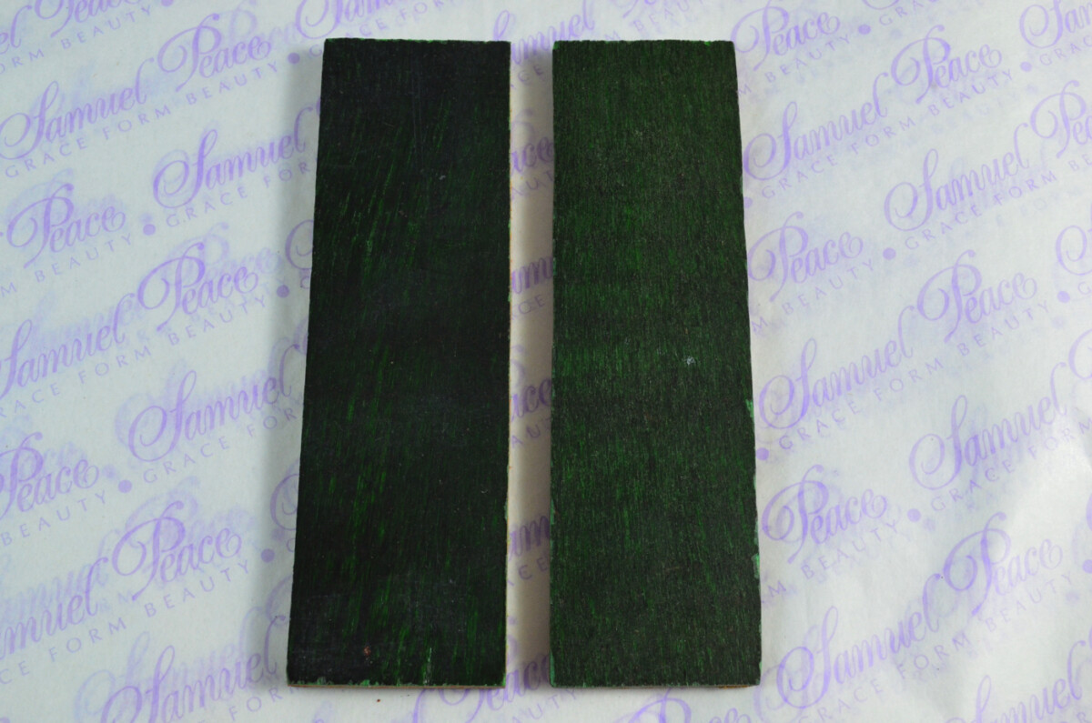 Pair of Green & Orange Laminated Wood Knife Scales Knife Making Parts Wood Blanks - Image 2