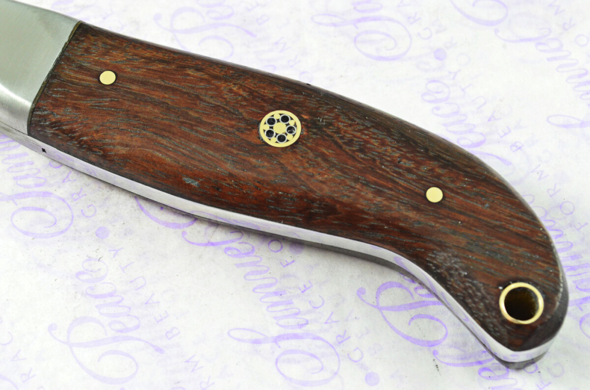 Astounding Damascus Steel Hunting Knife with Rosewood Scales inc Leather Sheath - Image 5