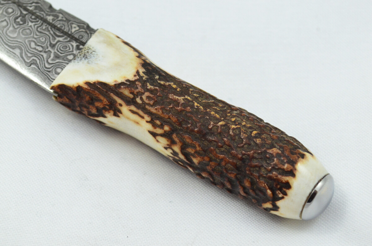A Fantastic Handmade Genuine Stag Horn Handle Damascus Steel Sgian Dubh Made in Sheffield England - Image 4