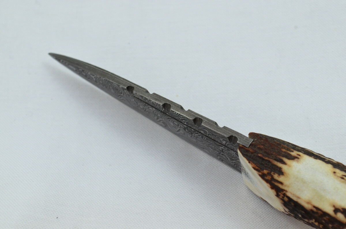 A Fantastic Handmade Genuine Stag Horn Handle Damascus Steel Sgian Dubh Made in Sheffield England - Image 6