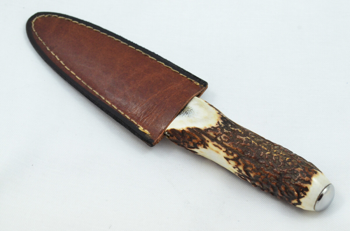 A Fantastic Handmade Genuine Stag Horn Handle Damascus Steel Sgian Dubh Made in Sheffield England - Image 8