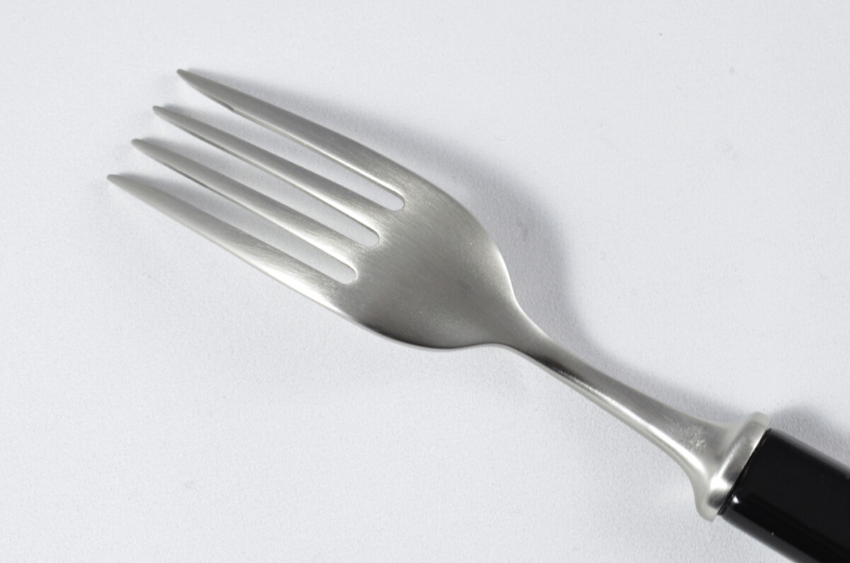 New Fantastic Genuine Black Handle Steak Fork Brushed Finish Made In Sheffield England - Image 4