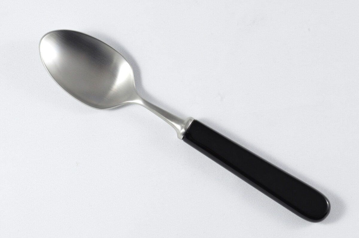 New Fantastic Genuine Black Handle Dessert Spoon Brushed Finish Made In Sheffield England