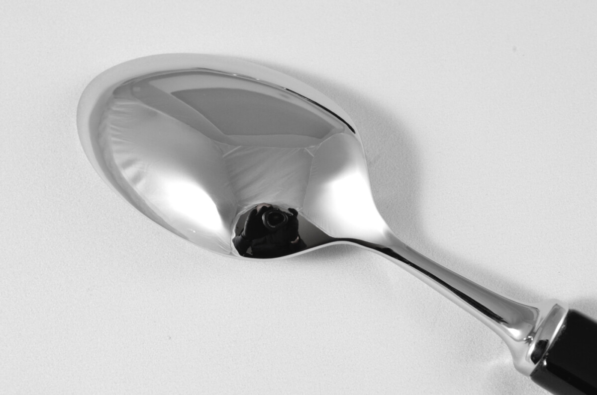 New Fantastic Genuine Black Handle Dessert Spoon Mirrored Finish Made In Sheffield England - Image 4