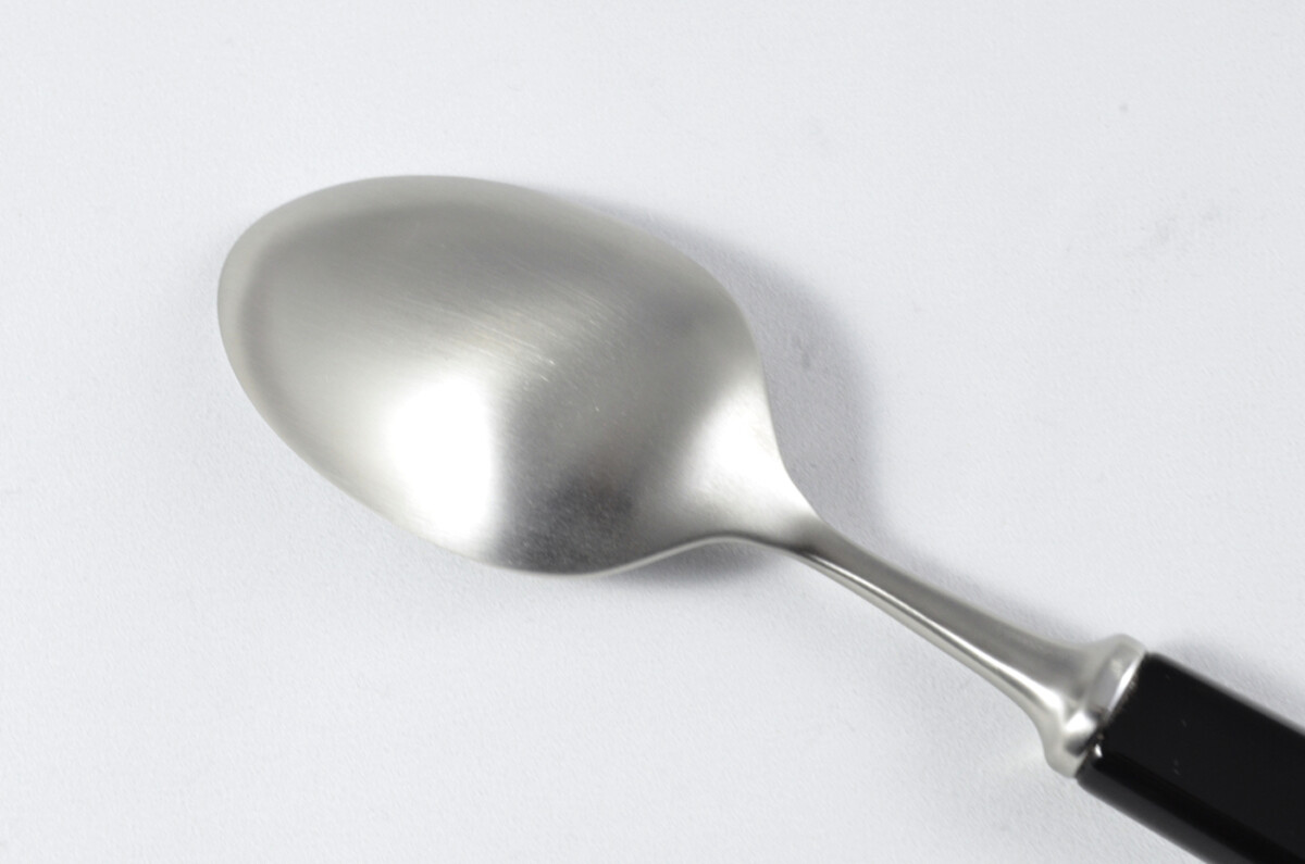 New Fantastic Genuine Black Handle Dessert Spoon Brushed Finish Made In Sheffield England - Image 4