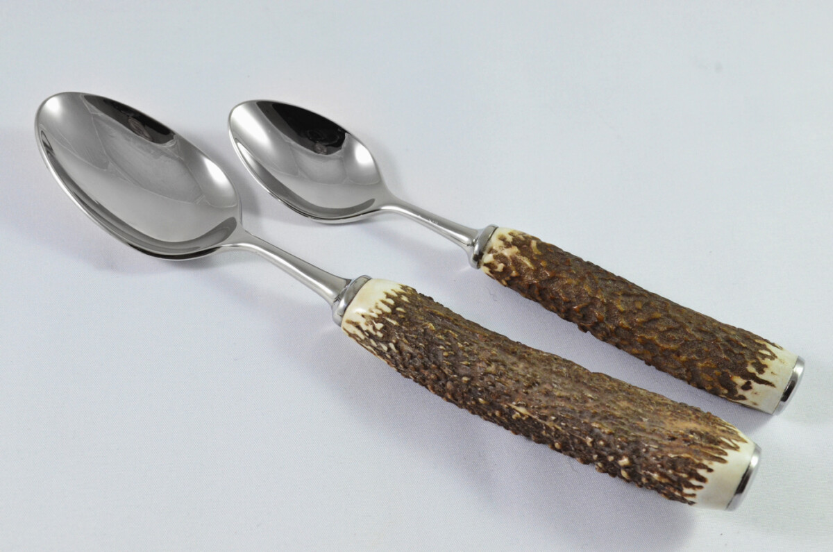 A Genuine Stag Antler Horn Handled 4 Piece Place Setting Made in Sheffield England - Image 4