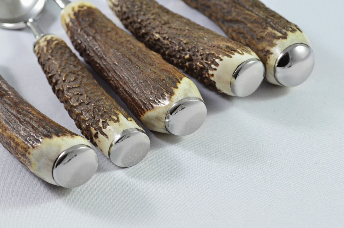 A Genuine Stag Antler Horn Handled 5 Piece American Place Setting Made in Sheffield England - Image 10