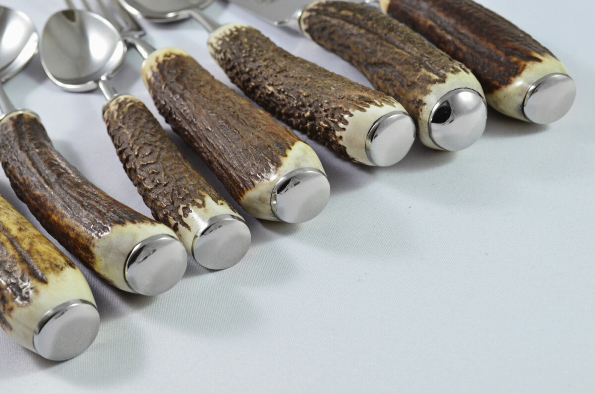 A Genuine Stag Antler Horn Handled 7 Piece Place Setting Made in Sheffield England - Image 10