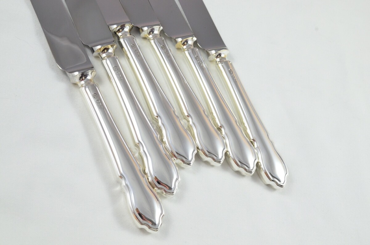 1966 Sterling Silver Dubarry Sheffield 6 Dinner Knives S.S - Image 2