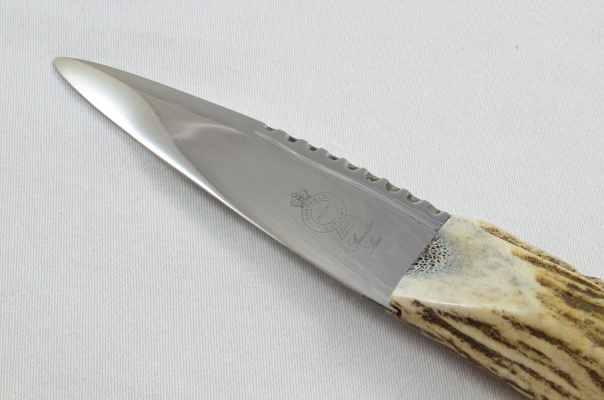 Antler Stag Horn Handle Pewter Capped Sgain Dubh Dirk Hand Forged Stainless Steel Blade Made In Sheffield England - Image 3