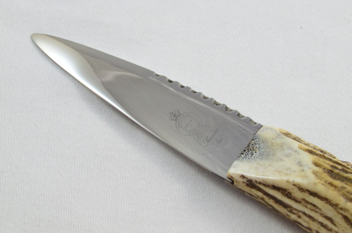 Antler Stag Horn Handle Pewter Capped Sgain Dubh Dirk Hand Forged Stainless Steel Blade Made In Sheffield England - Image 3